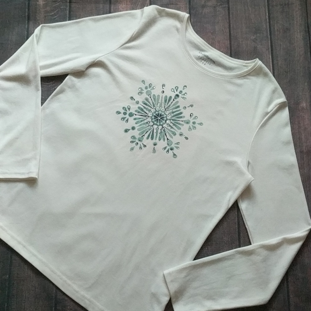 Croft & Barrow | White Snowflake Long Sleeve